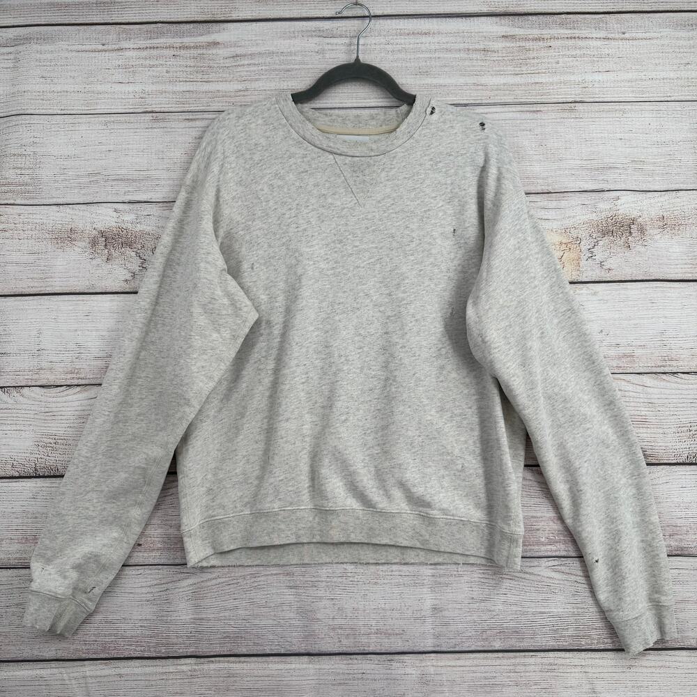 John Elliott Distressed Crewneck Sweatshirt Mens 2/XL Heathered Gray
